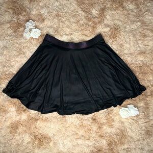Code Bleu black faux leather mini skater skirt